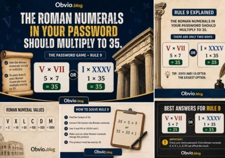 the roman numerals in your password should multiply to 35.