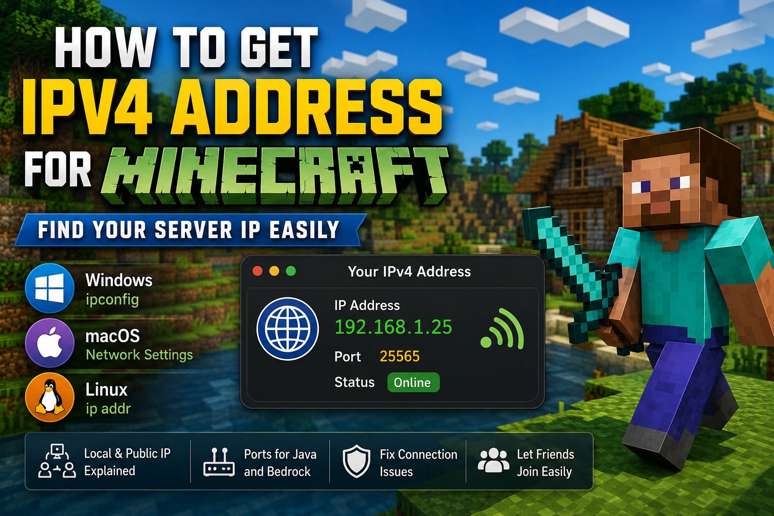 How to Get IPv4 Address for Minecraft: Find Your Server IP Easily
